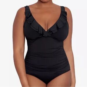 Lauren Ralph Lauren Black one piece bathing suit swim suit size 10
